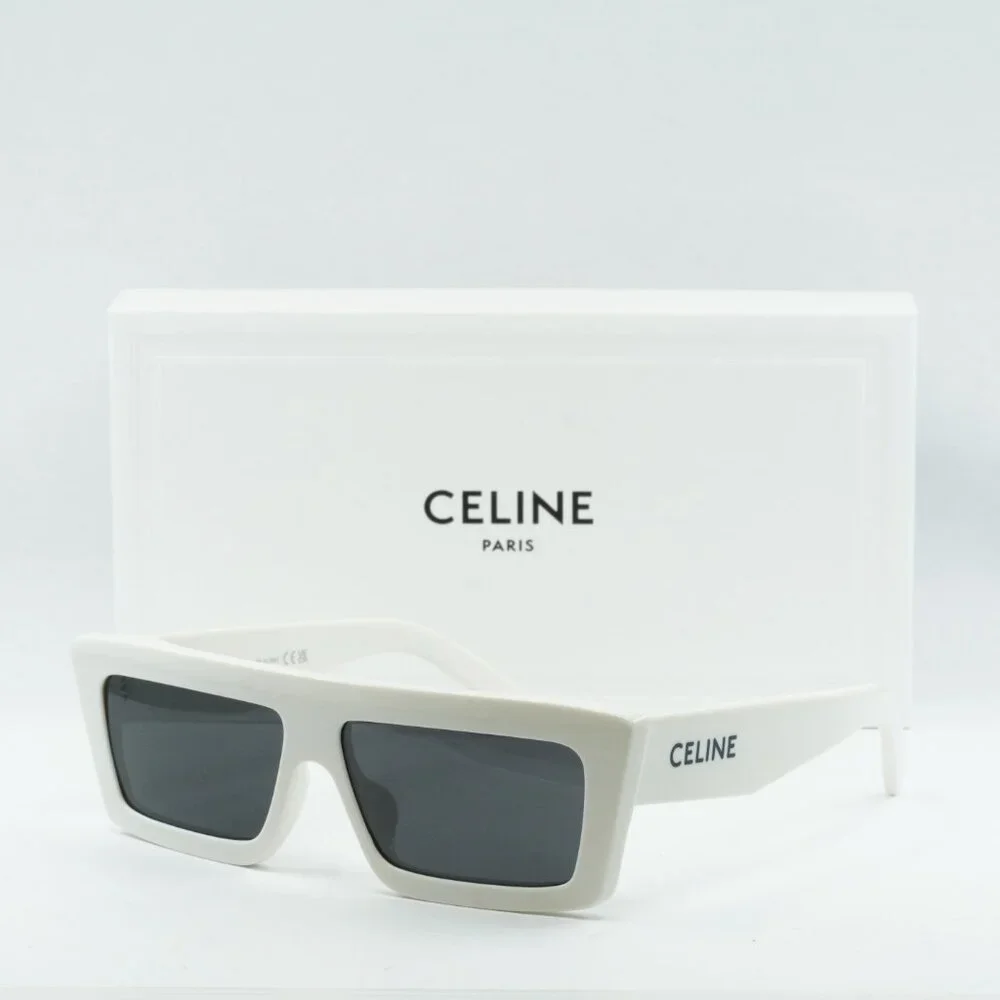 🕶️ New Celine CL40214U 25A Sunglasses - Ivory Frame, Smoke Lenses - Picture 4 of 11